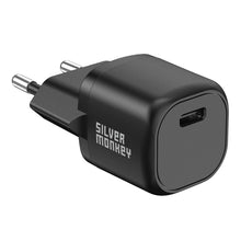 Заредете изображение във визуализатора на галерията – Silver Monkey Mini USB-C 20W PD wall charger - black
