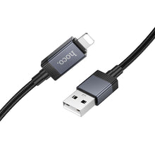 Заредете изображение във визуализатора на галерията – Cable USB A to Lightning Hoco 2,4A with display 1 m X118 black
