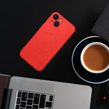Заредете изображение във визуализатора на галерията – SILICONE MAG COVER (big hole) case compatible with MagSafe for IPHONE 17 Pro Max red
