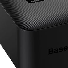 Заредете изображение във визуализатора на галерията – Baseus Bipow 30000mAh 15W power bank set - black + USB cable 4in1 microUSB / Lightning / 2 x USB-C - USB-A 1.2m - black
