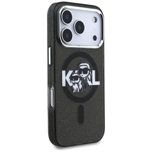 Заредете изображение във визуализатора на галерията – KARL LAGERFELD case for IPHONE 17 Pro compatible with MagSafe KLHMP17LHGKCGKBK (IML Glitter k&amp;C Sketch Logo) black
