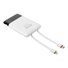 Заредете изображение във визуализатора на галерията – Powerbank Charmast W1202 PD3.0 3A 22,5W 10000 mAh with built-in cables USB C / Lightning white

