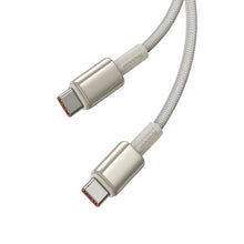 Заредете изображение във визуализатора на галерията – Baseus Tungsten Gold USB-C / USB-C cable 100W 1m - gold
