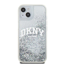 Заредете изображение във визуализатора на галерията – DKNY case for IPHONE 15 DKHCP15SLBNAET (DKNY HC Liquid Glitters W/Arch Logo) white
