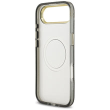 Заредете изображение във визуализатора на галерията – GUESS case for IPHONE 17 Air compatible with MagSafe GUHMP17MHFLPEDK (IML Metal Glitter Flowers Triangle) black
