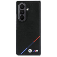 Заредете изображение във визуализатора на галерията – BMW case for SAMSUNG GALAXY Z FOLD 8 ULTRA compatibile with MagSafe (Leather Perforated Tricolor Stripe Metal Logos) black
