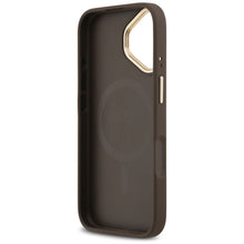Заредете изображение във визуализатора на галерията – GUESS case for IPHONE 17 compatible with MagSafe GUHMP17SP4GRMDEW (PU W/ 4G Strass Logo) brown

