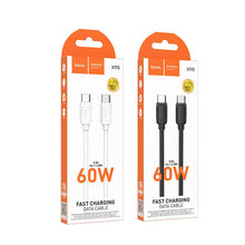 Заредете изображение във визуализатора на галерията – HOCO cable Type C to Type C 5A 240W X115 1 m white
