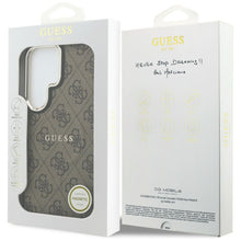 Заредете изображение във визуализатора на галерията – GUESS case for SAMSUNG S26 Ultra GUHMS26LP4MSEGCW (4G Embossed Ring MagSafe) brown
