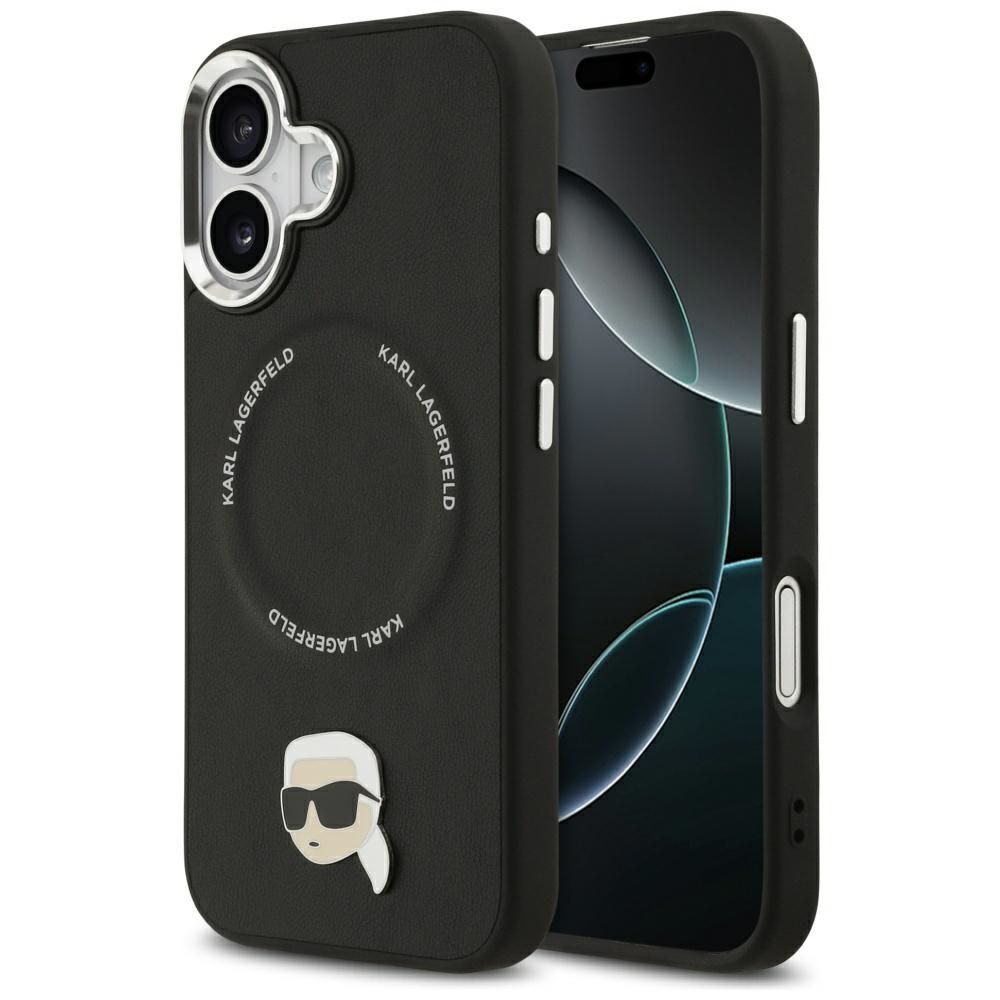 KARL LAGERFELD case for IPHONE 17 compatible with MagSafe KLHMP17SPSMLRKLK (PU Karl Pin) black