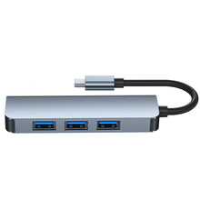 Заредете изображение във визуализатора на галерията – HUB Tech-Protect V1 4in1 USB-C - 3x USB-A 2.0 / USB-A 3.0 - gray
