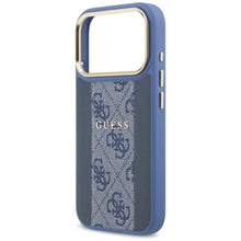 Заредете изображение във визуализатора на галерията – GUESS case for IPHONE 17 Pro compatible with MagSafe GUHMP17LPG4SEMCB (PU W/ 4G Stripe) blue
