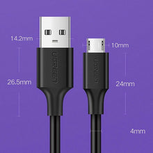 Заредете изображение във визуализатора на галерията – Ugreen US289 60134 micro USB / USB-A cable 0.25m - black

