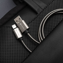Заредете изображение във визуализатора на галерията – Кабел USB A към USB C Forcell F-Energy QC4.0 3A 66W Metal 1 m C234 - сребрист – снимка 2
