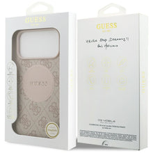 Заредете изображение във визуализатора на галерията – GUESS case for IPHONE 17 Pro Max compatible with MagSafe GUHMP17XP4PGRSGP (PU 4G Circle W/ Classic Logo) pink
