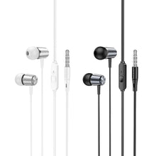Заредете изображение във визуализатора на галерията – HOCO wire earphones Jack 3,5 mm with microphone M108 silver
