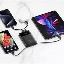 Заредете изображение във визуализатора на галерията – FORCELL F-ENERGY F10K6 Multicharge powerbank with built-in cables Type C and Lightning PD QC3.0 3A 22,5W 10000 mAh black
