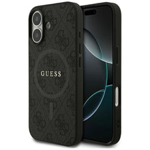 Заредете изображение във визуализатора на галерията – GUESS case for IPHONE 17 compatible with MagSafe GUHMP17SG4GFRK (PU 4G Ring Classic Logo) black
