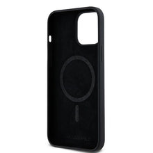 Заредете изображение във визуализатора на галерията – Karl Lagerfeld Silicone Karl&amp;Choupette MagSafe case for iPhone 13 Pro Max - black
