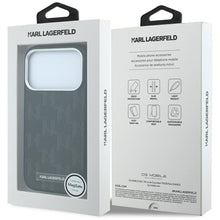 Заредете изображение във визуализатора на галерията – KARL LAGERFELD case for IPHONE 18 Pro/17 Pro compatible with MagSafe (Mono Resin Logo) black
