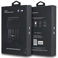 Заредете изображение във визуализатора на галерията – BMW Carbon &amp; Blue Stripe phone bag - black
