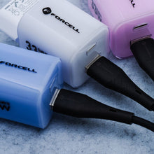 Заредете изображение във визуализатора на галерията – FORCELL F-ENERGY C346 cable Type C to Lightning PD 3A 27W Silicone 1 m black
