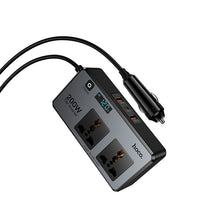 Заредете изображение във визуализатора на галерията – Smart dual car inverter charger Hoco 2 lighter ports max 200W PD66W/1C2A Z66 black

