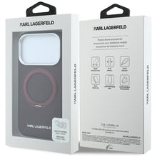 Заредете изображение във визуализатора на галерията – KARL LAGERFELD case for IPHONE 18 Pro Max/17 Pro Max compatible with MagSafe (Saffiano Classic Logo) burgund
