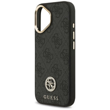 Заредете изображение във визуализатора на галерията – GUESS case for IPHONE 17 compatible with MagSafe GUHMP17SP4GRMDEK (PU W/ 4G Strass Logo) black
