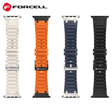 Заредете изображение във визуализатора на галерията – FORCELL F-DESIGN FA06 silicone strap for APPLE Watch 42 / 44 / 45 / 49 mm black
