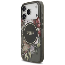Заредете изображение във визуализатора на галерията – GUESS case for IPHONE 17 Pro compatible with MagSafe GUHMP17LHFWBRCESK (IML Flowers with Pearl Strap) black
