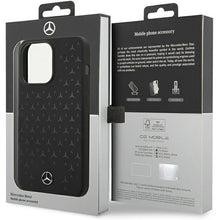 Заредете изображение във визуализатора на галерията – Mercedes Silicone Stars Pattern MagSafe case for iPhone 15 Pro - black
