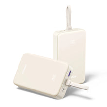 Заредете изображение във визуализатора на галерията – Ugreen PB505 Powerbank 20000mAh 22.5W USB-C USB-A Built-in USB-C Cable - White
