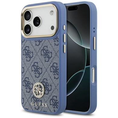 GUESS case for IPHONE 17 Pro compatible with MagSafe GUHMP17LP4GRMDEB (PU W/ 4G Strass Logo) blue