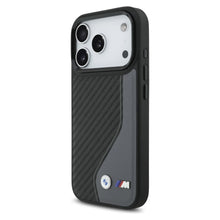 Заредете изображение във визуализатора на галерията – BMW case for IPHONE 17 Pro compatible with MagSafe BMHMP17L25PCCSCAK (PU Carbon Logo) anthracite
