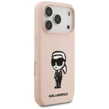 Заредете изображение във визуализатора на галерията – KARL LAGERFELD case for IPHONE 17 Pro Max compatible with MagSafe KLHMP17XSKIGROP (Silicone W/ KL Sketch &amp; Logo) pink
