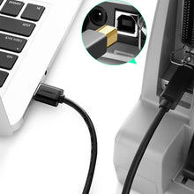 Заредете изображение във визуализатора на галерията – Ugreen US210 30753 Printer Cable USB-A 3.0 / USB-B 5Gbps 1m - Black
