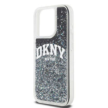 Заредете изображение във визуализатора на галерията – DKNY case for IPHONE 14 Pro DKHCP14LLBNAEK (DKNY HC Liquid Glitters W/Arch Logo) black
