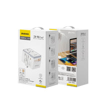 Заредете изображение във визуализатора на галерията – Dudao A35Pro 35W EU / UK / AUS / US / JP travel adapter 3x USB-C 2x USB-A - white
