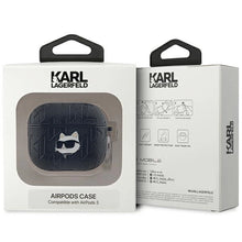 Заредете изображение във визуализатора на галерията – Karl Lagerfeld Monogram Choupette Head case for AirPods 3 - black
