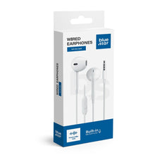 Заредете изображение във визуализатора на галерията – BLUE STAR wire earphones Jack 3,5 mm with microphone PA-E65 1,2 m white
