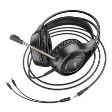 Заредете изображение във визуализатора на галерията – HOCO wire headphones Jack 3,5 mm with microphone W106 black
