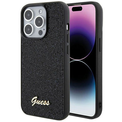 Оригинален гръб GUESS за IPHONE 15 Plus GUHCP15LPMSDGSK (Disco Script Metal) черен