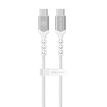 Заредете изображение във визуализатора на галерията – Blavec Cable Raptor braided - Type C to Type C - PD 60W 3A 3 metres (CRA-CC3WS30) white-silver
