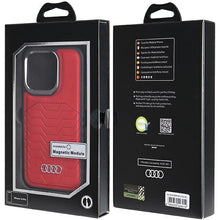 Заредете изображение във визуализатора на галерията – Audi Synthetic Leather case with MagSafe for iPhone 14 Pro - red
