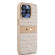 Заредете изображение във визуализатора на галерията – Original Case DKNY hardcase Leather Mono Stripe &amp; Metal Logo DKHCP15LPRTHSLP for Iphone 15 Pro pink
