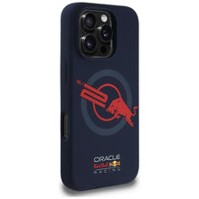 Заредете изображение във визуализатора на галерията – RED BULL case for IPHONE 16 Pro compatible with MagSafe RBHMP16L24SIOLVR (Silicone ORBR20 Logo Red Lining) navy
