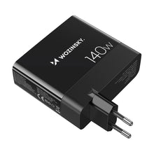Заредете изображение във визуализатора на галерията – Wozinsky CGWCB 140W GaN wall charger 3 x USB-C / 2 x USB-A - black
