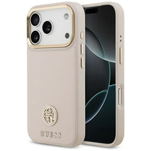 Заредете изображение във визуализатора на галерията – GUESS case for IPHONE 17 Pro compatible with MagSafe GUHMP17LPGCRMDEP (PU W/ Grained Strass Logo) pink
