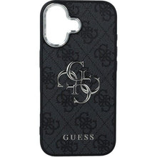 Заредете изображение във визуализатора на галерията – GUESS case for IPHONE 17 GUHCP17SP4G4SMCK (4G PU Leather Case with Big 4G and Classic Logo and Silver Metal Camera Frame) black
